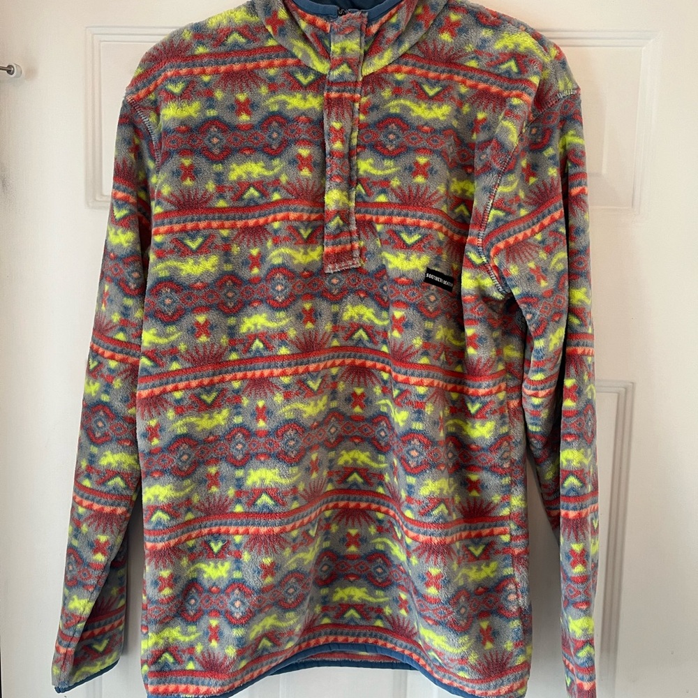 EUC Men’s Southern Marsh XS Vibrant Geometric Fleece Pullover